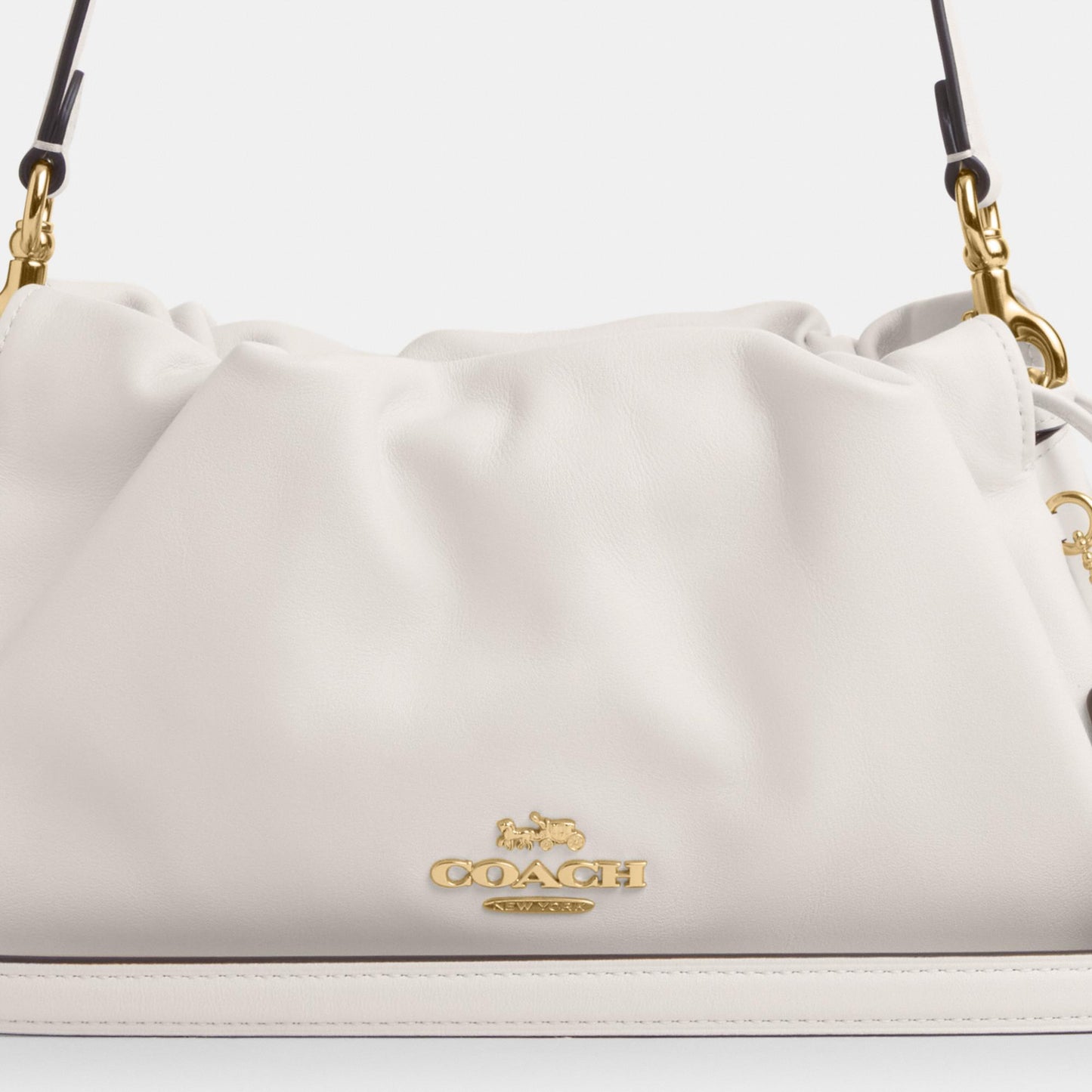 CV529-Faye Shoulder Bag with Ruching-Im/Chalk