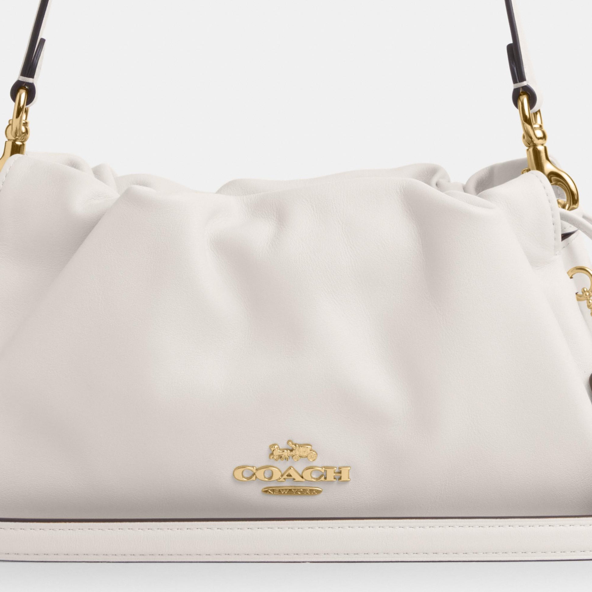 CV529-Faye Shoulder Bag with Ruching-Im/Chalk