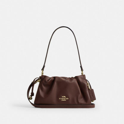 CV529-Faye Shoulder Bag with Ruching-Im/Maple