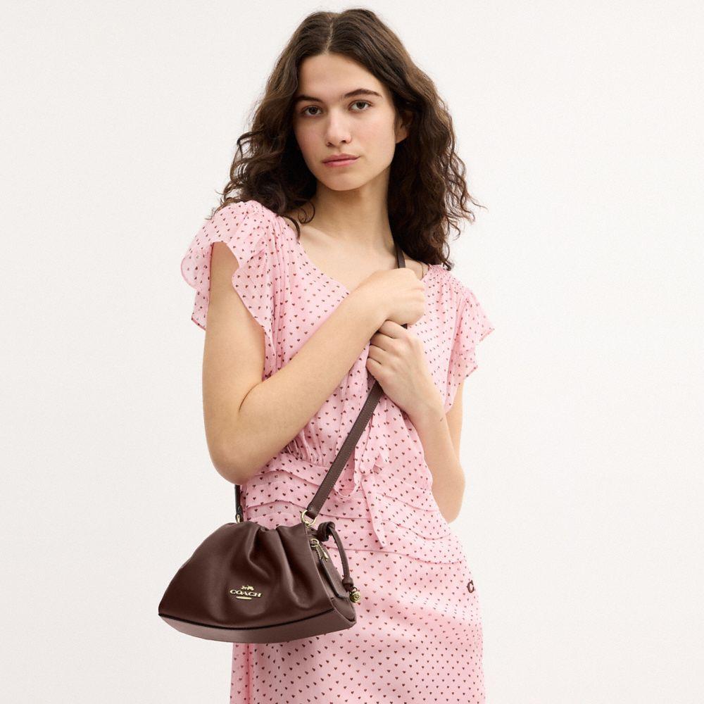 CV529-Faye Shoulder Bag with Ruching-Im/Maple