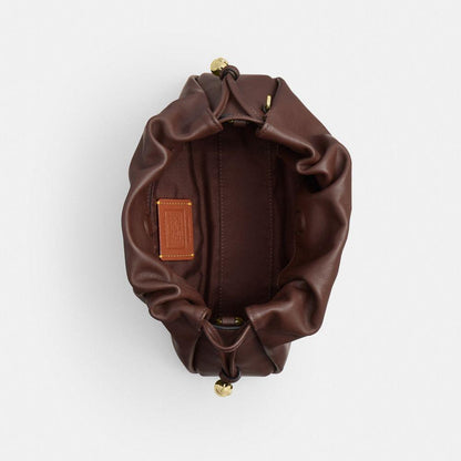 CV529-Faye Shoulder Bag with Ruching-Im/Maple