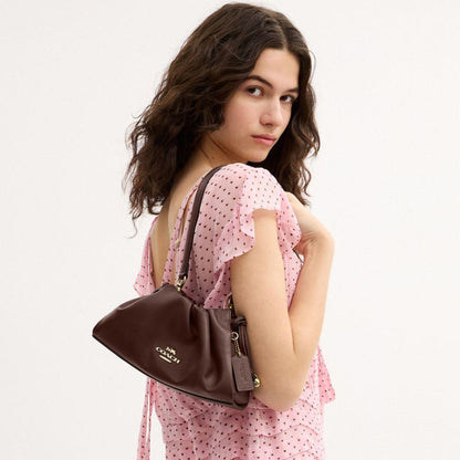 CV529-Faye Shoulder Bag with Ruching-Im/Maple