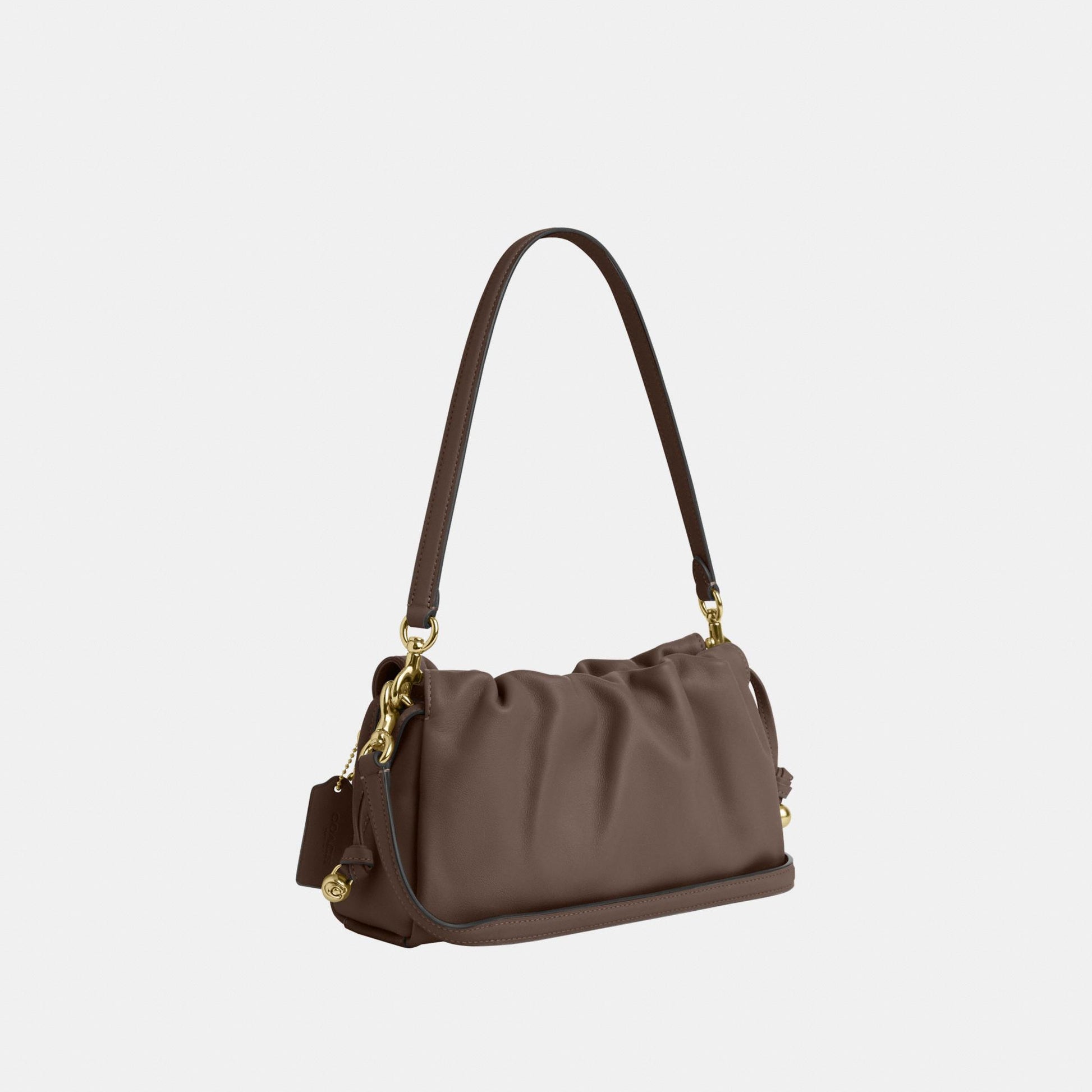 CV529-Faye Shoulder Bag with Ruching-Im/Dark Stone