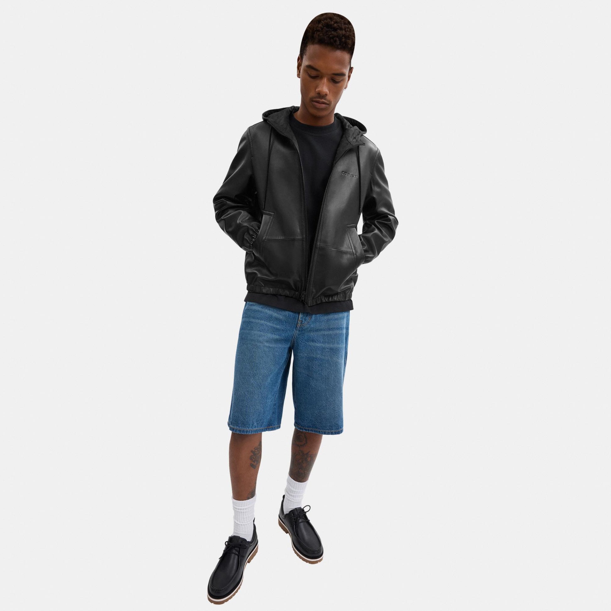 CV534-Reversible Leather Trainer-Black/Charcoal