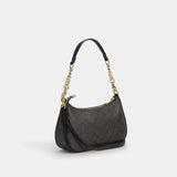 cv933-Teri Shoulder Bag In Signature Canvas-Im/Walnut/Black