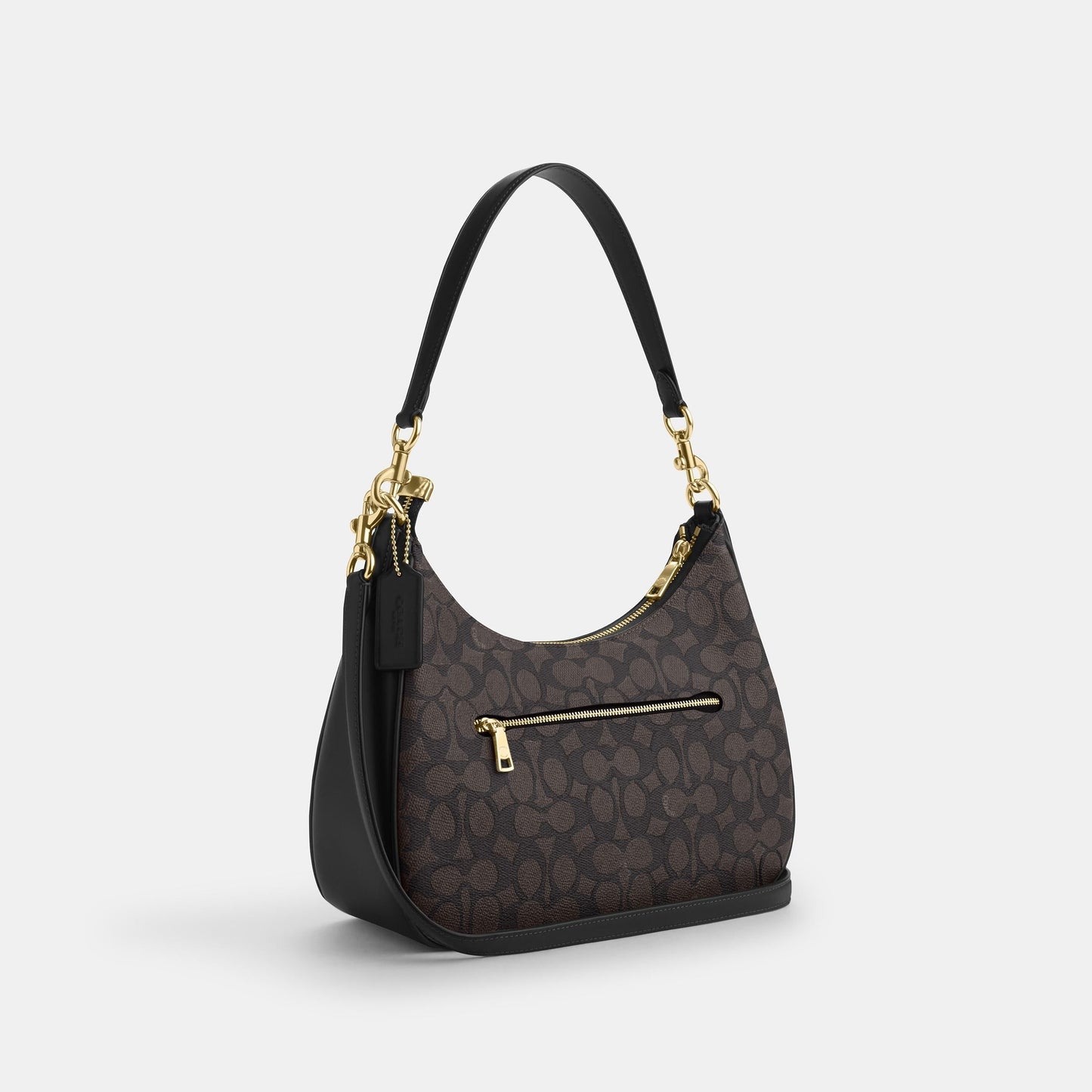 CV940-Teri Hobo Bag in Signature Canvas-Im/Walnut/Black