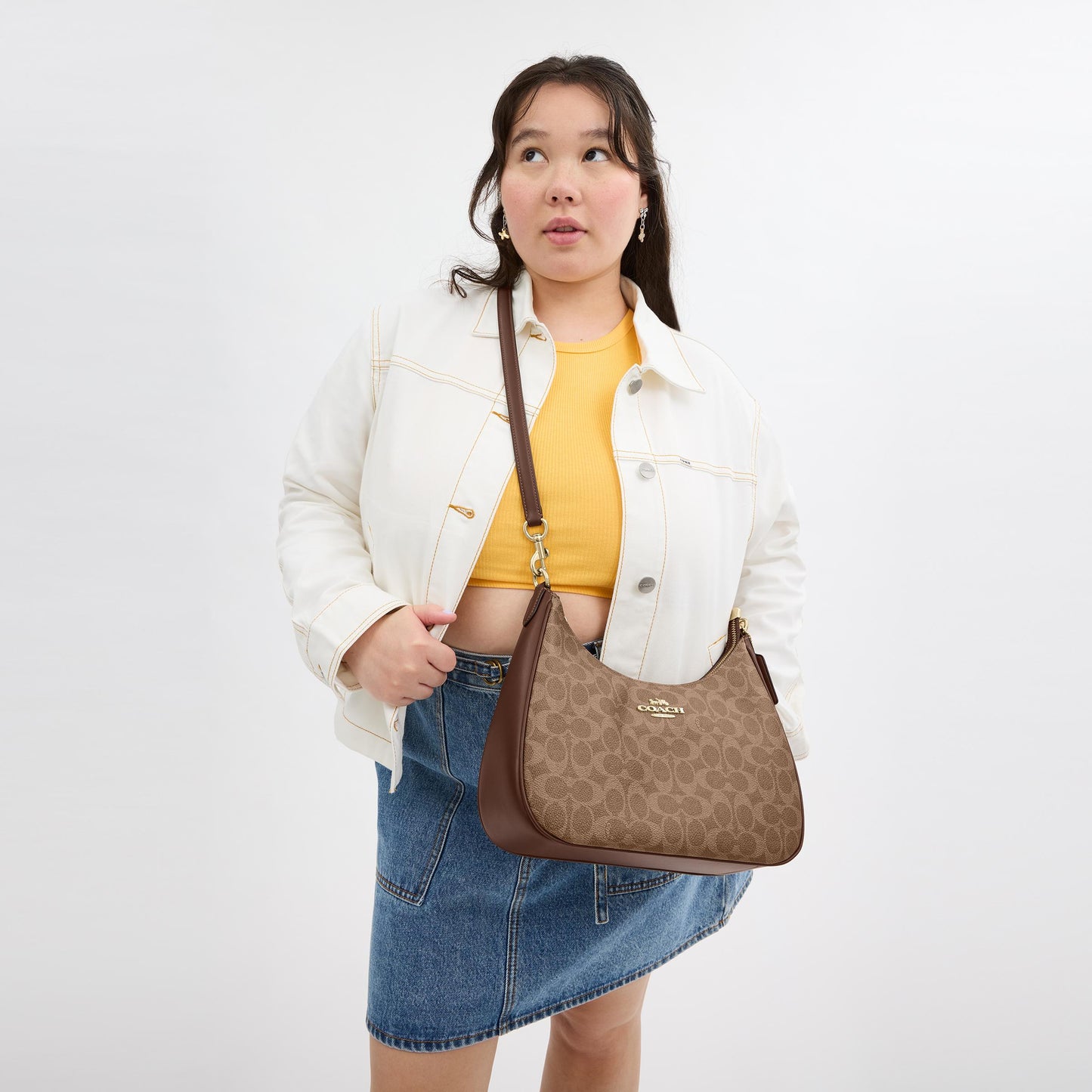 CV940-Teri Hobo Bag in Signature Canvas-Im/Tan/Brown