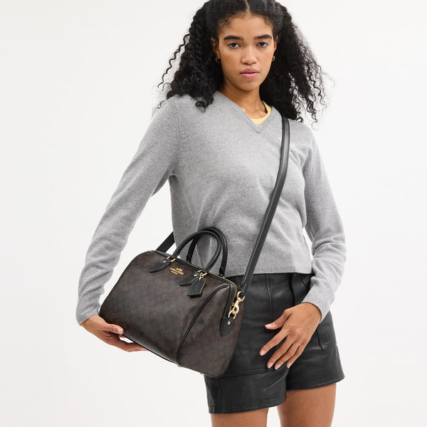 Rowan Large Satchel Bag in Signature Canvas