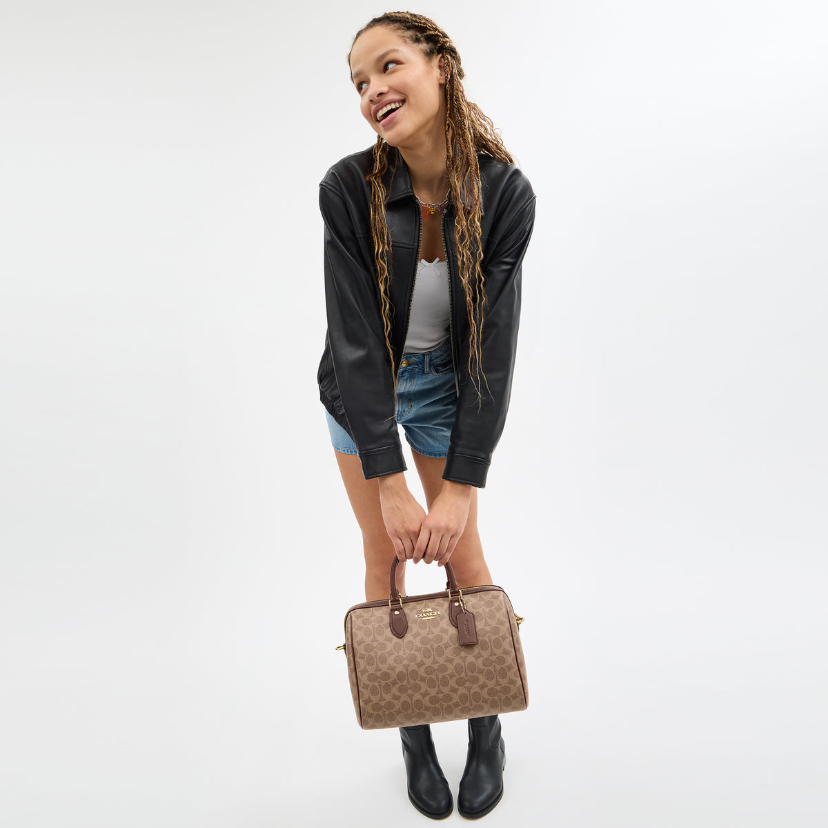 CV959-Rowan Large Satchel Bag in Signature Canvas