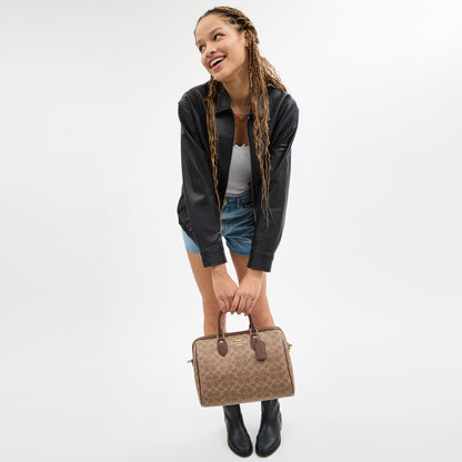 CV959-Rowan Large Satchel Bag in Signature Canvas