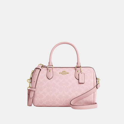 CV961-ROWAN SATCHEL BAG IN SIGNATURE CANVAS-IM/Powder Pink