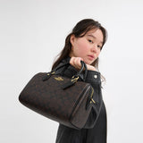 CV961-ROWAN SATCHEL BAG IN SIGNATURE CANVAS-IM/Walnut/Black