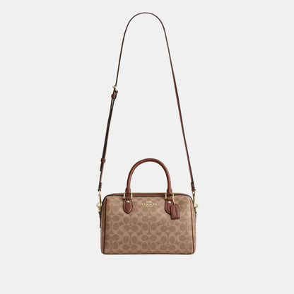 CV961-Rowan Satchel Bag in Signature Canvas-Im/Tan/Brown