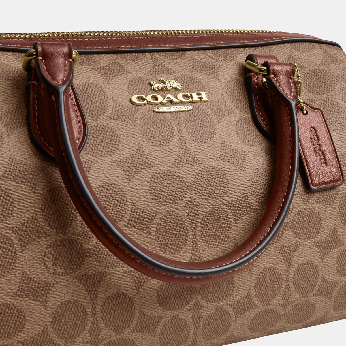 CV961-Rowan Satchel Bag in Signature Canvas-Im/Tan/Brown