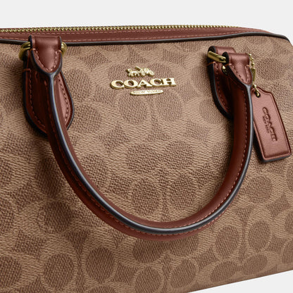 CV961-Rowan Satchel Bag in Signature Canvas-Im/Tan/Brown