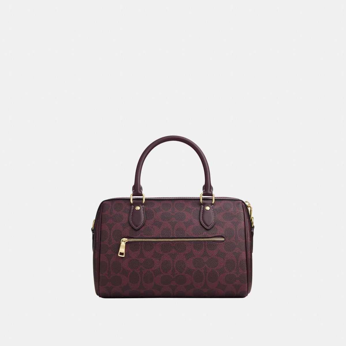 CV961-Rowan Satchel Bag in Signature Canvas-Im/Black Currant Multi