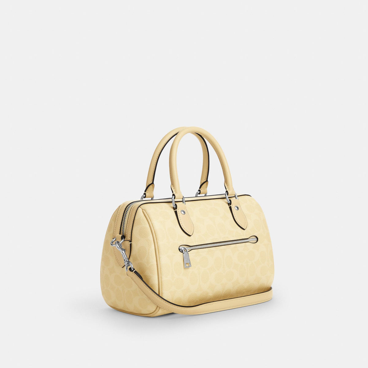 CV961-Rowan Satchel Bag in Signature Canvas-Sv/Hay