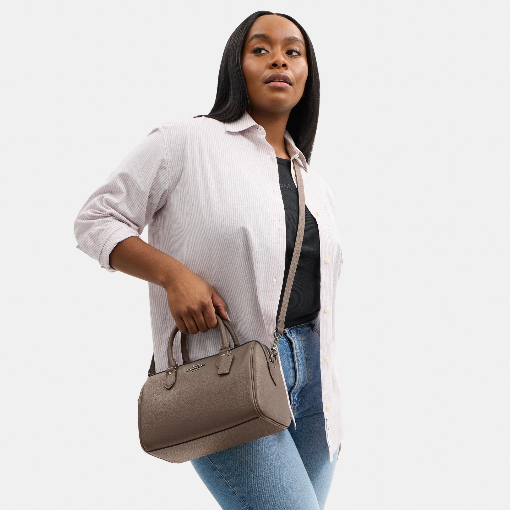 CV962-Rowan Satchel Bag-Qb/Dark Stone