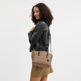 CV965-Mollie Tote Bag 25 In Signature Canvas-Im/Tan/Black