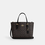 CV965-Mollie Tote Bag 25 In Signature Canvas-Im/Walnut/Black