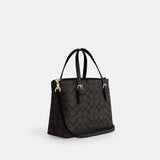 CV965-Mollie Tote Bag 25 In Signature Canvas-Im/Walnut/Black