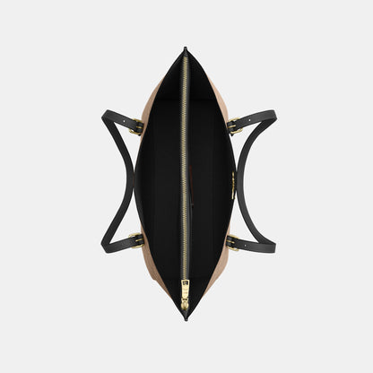 CV967-Mollie Tote Bag in Signature Canvas-Im/Tan/Black