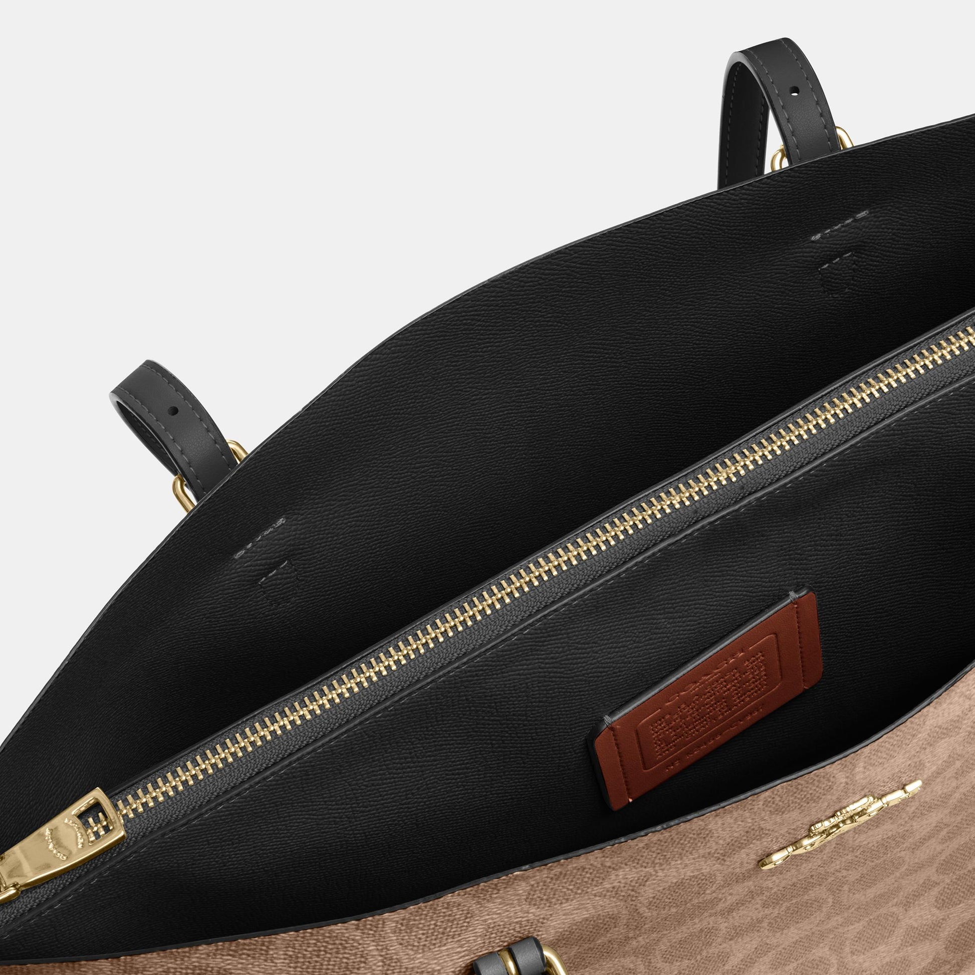 CV967-Mollie Tote Bag in Signature Canvas-Im/Tan/Black