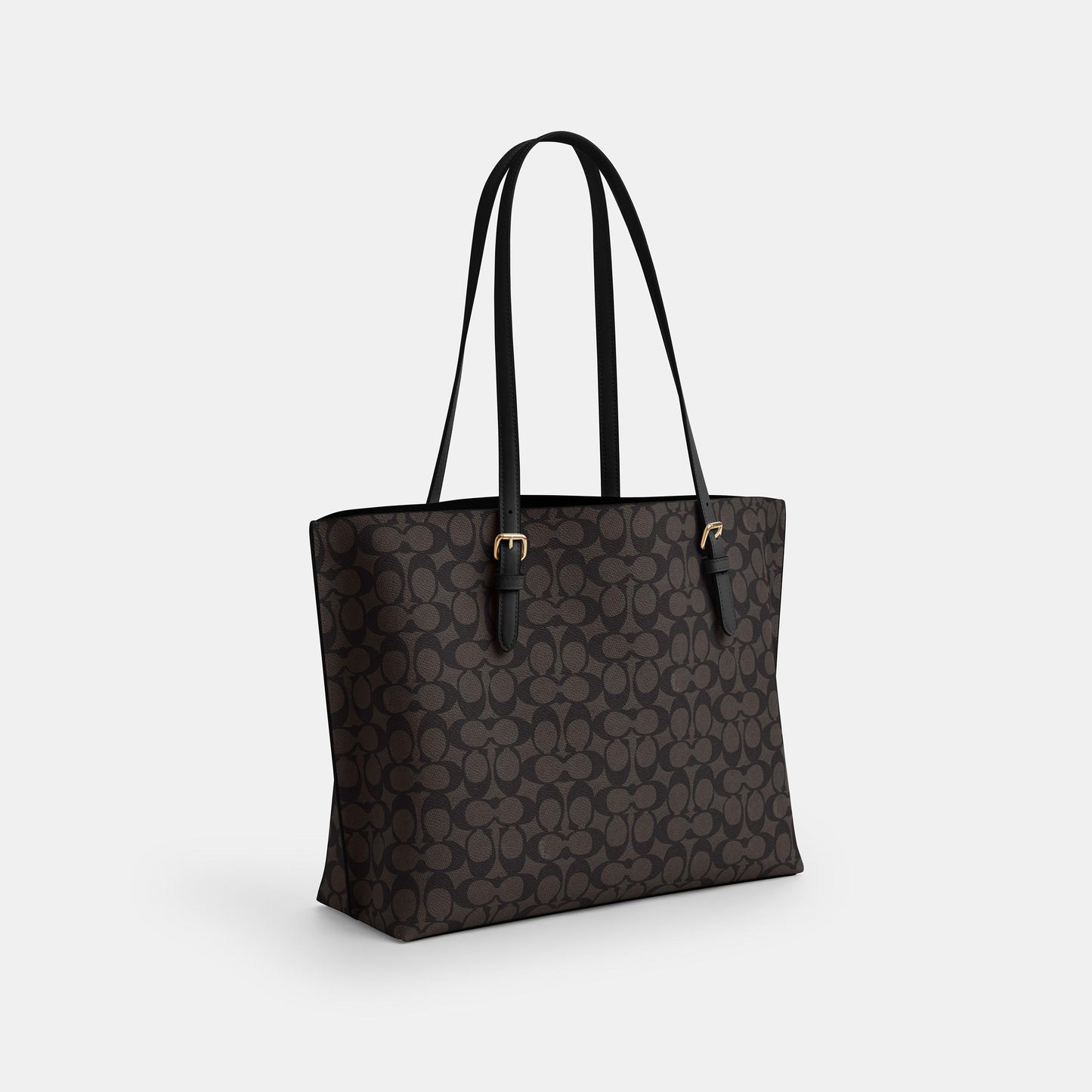 CV967-Mollie Tote Bag in Signature Canvas-Im/Walnut/Black