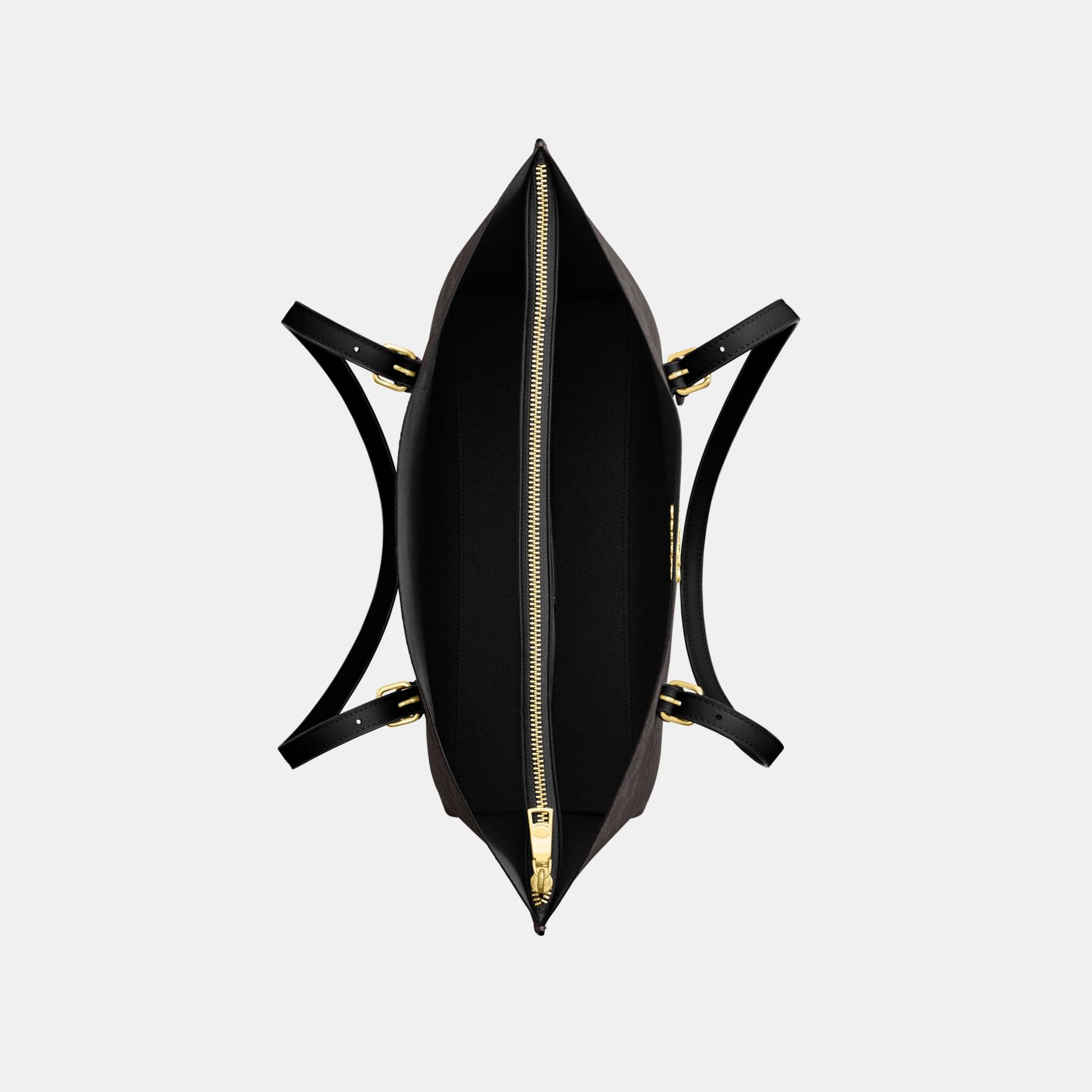 CV967-Mollie Tote Bag in Signature Canvas-Im/Walnut/Black