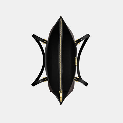 CV967-Mollie Tote Bag in Signature Canvas-Im/Walnut/Black