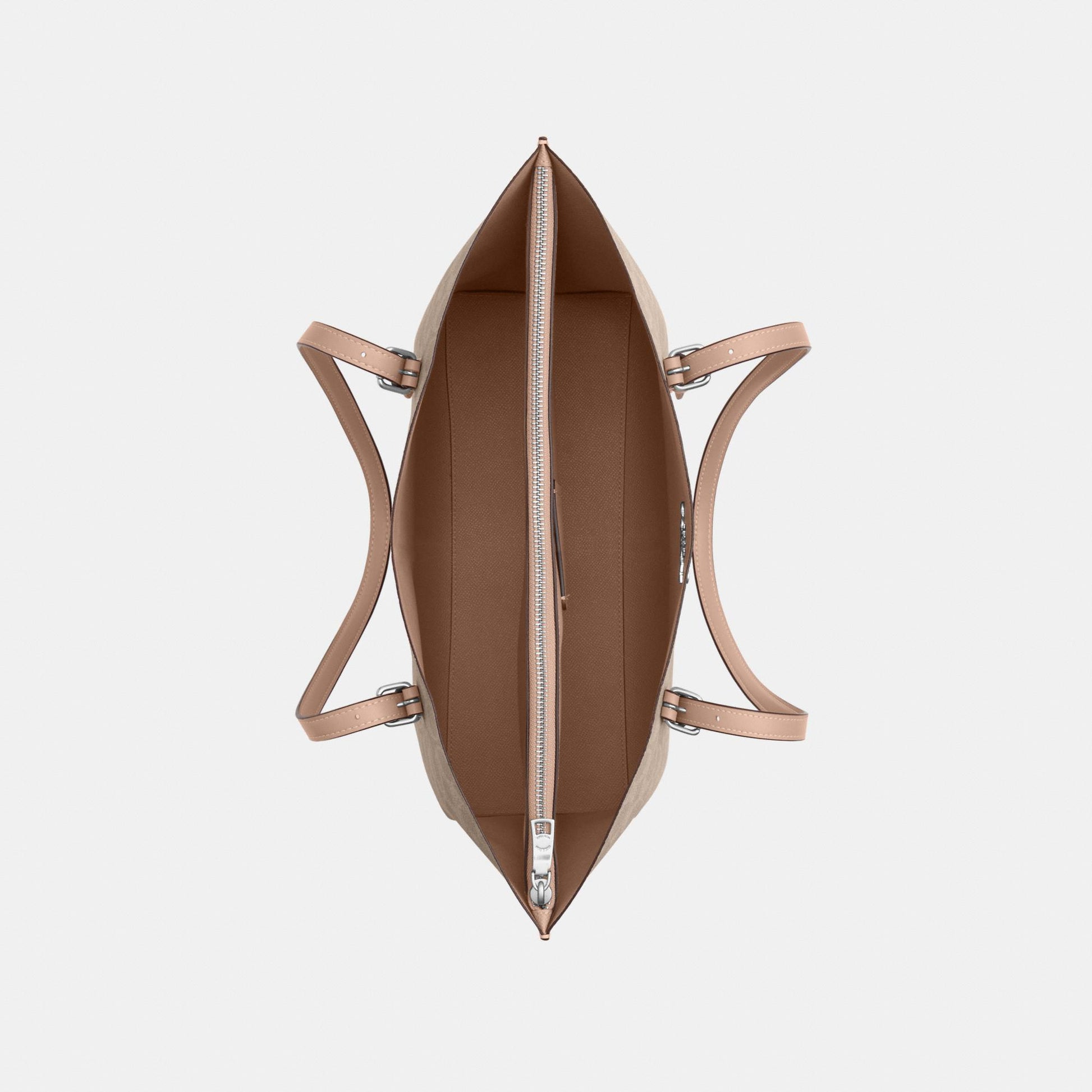 CV967-Mollie Tote Bag in Signature Canvas-Sv/Sand/Taupe