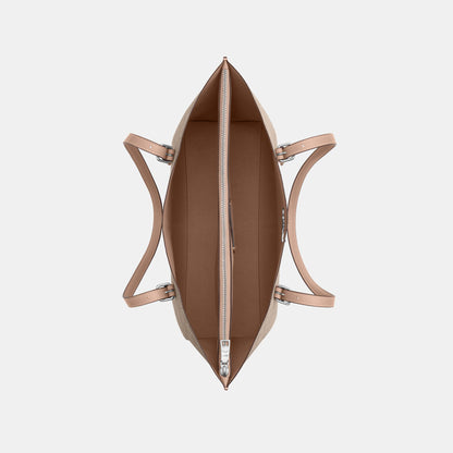 CV967-Mollie Tote Bag in Signature Canvas-Sv/Sand/Taupe