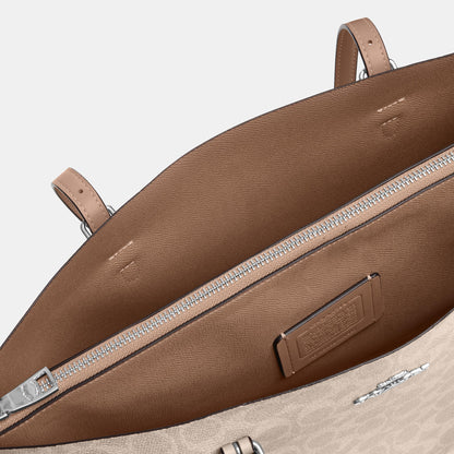 CV967-Mollie Tote Bag in Signature Canvas-Sv/Sand/Taupe