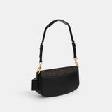 CV973-Andrea Shoulder Bag In Signature Canvas-Im/Walnut/Black