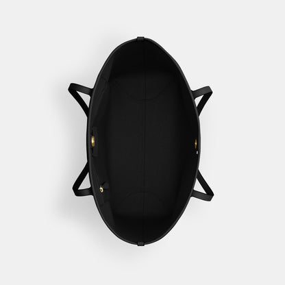 CV976-City Tote Bag In Signature Canvas-Im/Walnut/Black