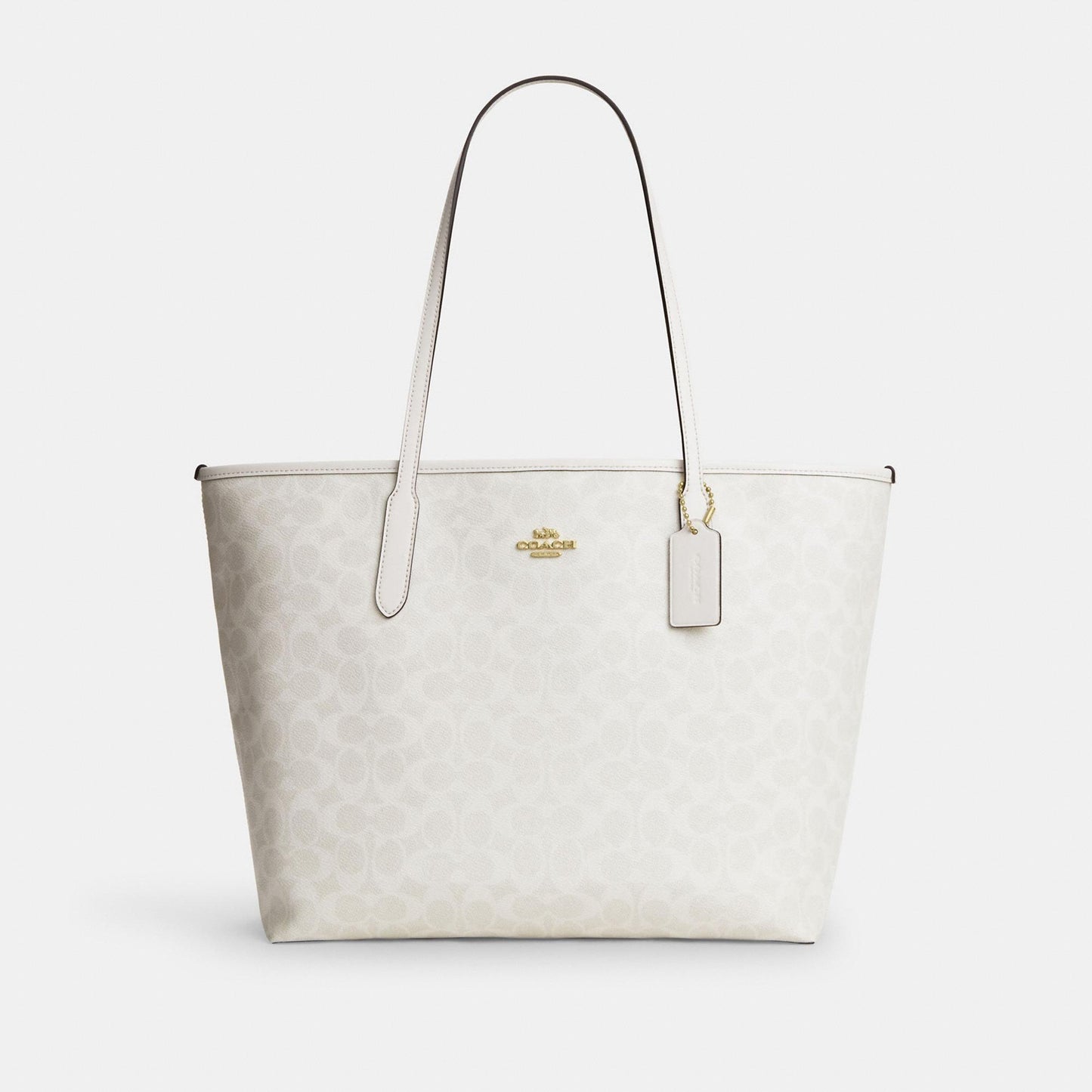 CV976-City Tote Bag in Signature Canvas-Im/White/Chalk