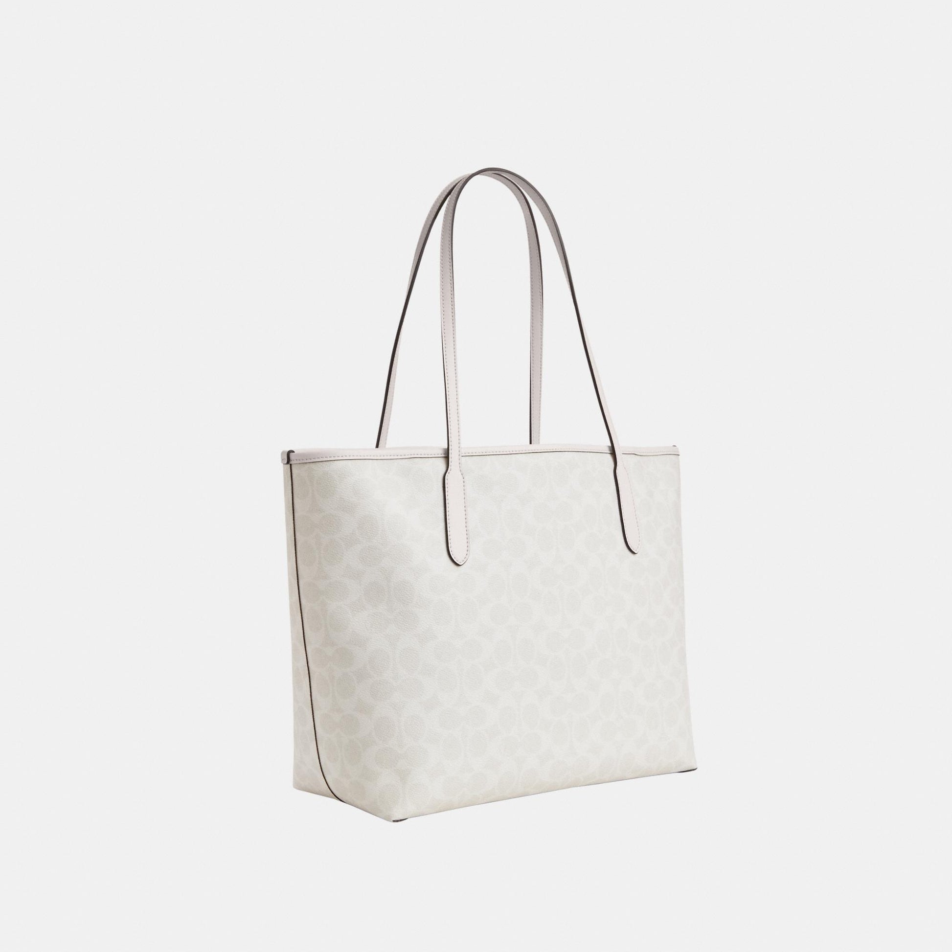 CV976-City Tote Bag in Signature Canvas-Im/White/Chalk