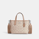 CW032-City Mini Tote Bag In Signature Canvas-SV/Sand/Taupe