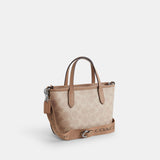 CW032-City Mini Tote Bag In Signature Canvas-SV/Sand/Taupe