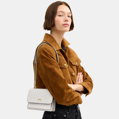 CW206-Mini Klare Crossbody Bag in Signature Canvas-Im/White/Chalk