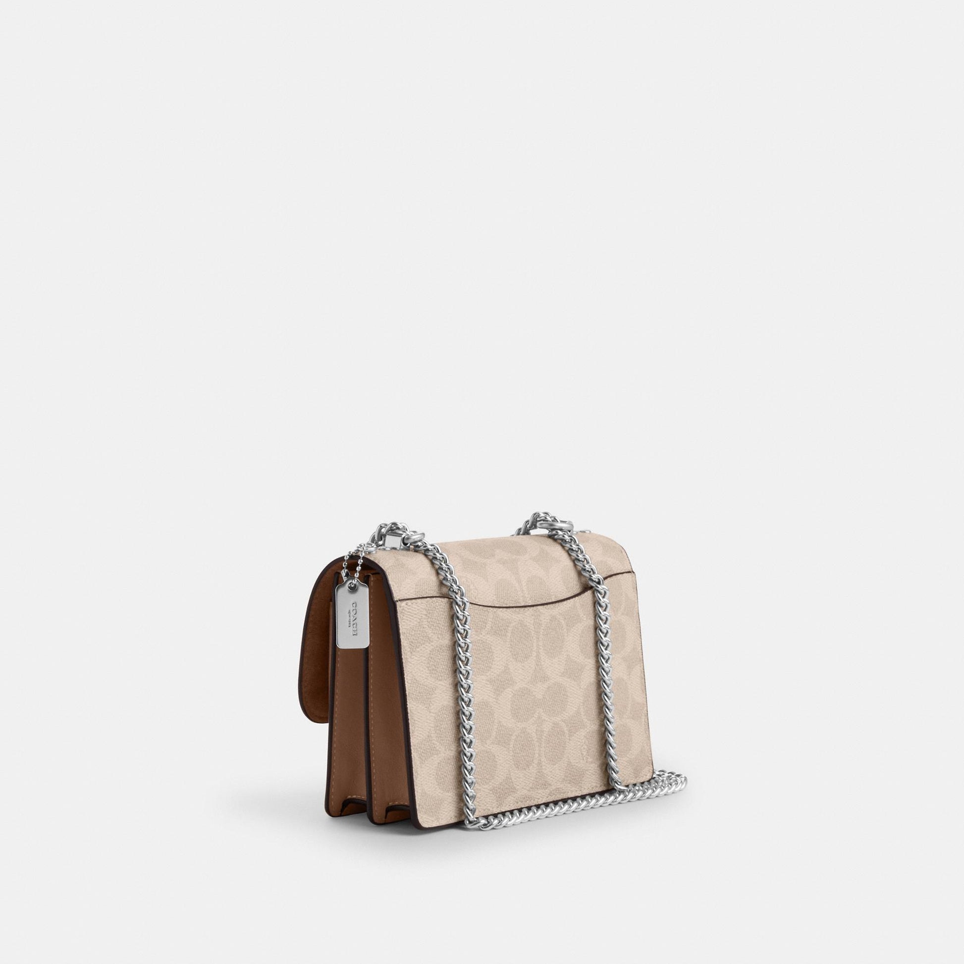 CW206-Mini Klare Crossbody Bag in Signature Canvas-Sv/Sand/Taupe