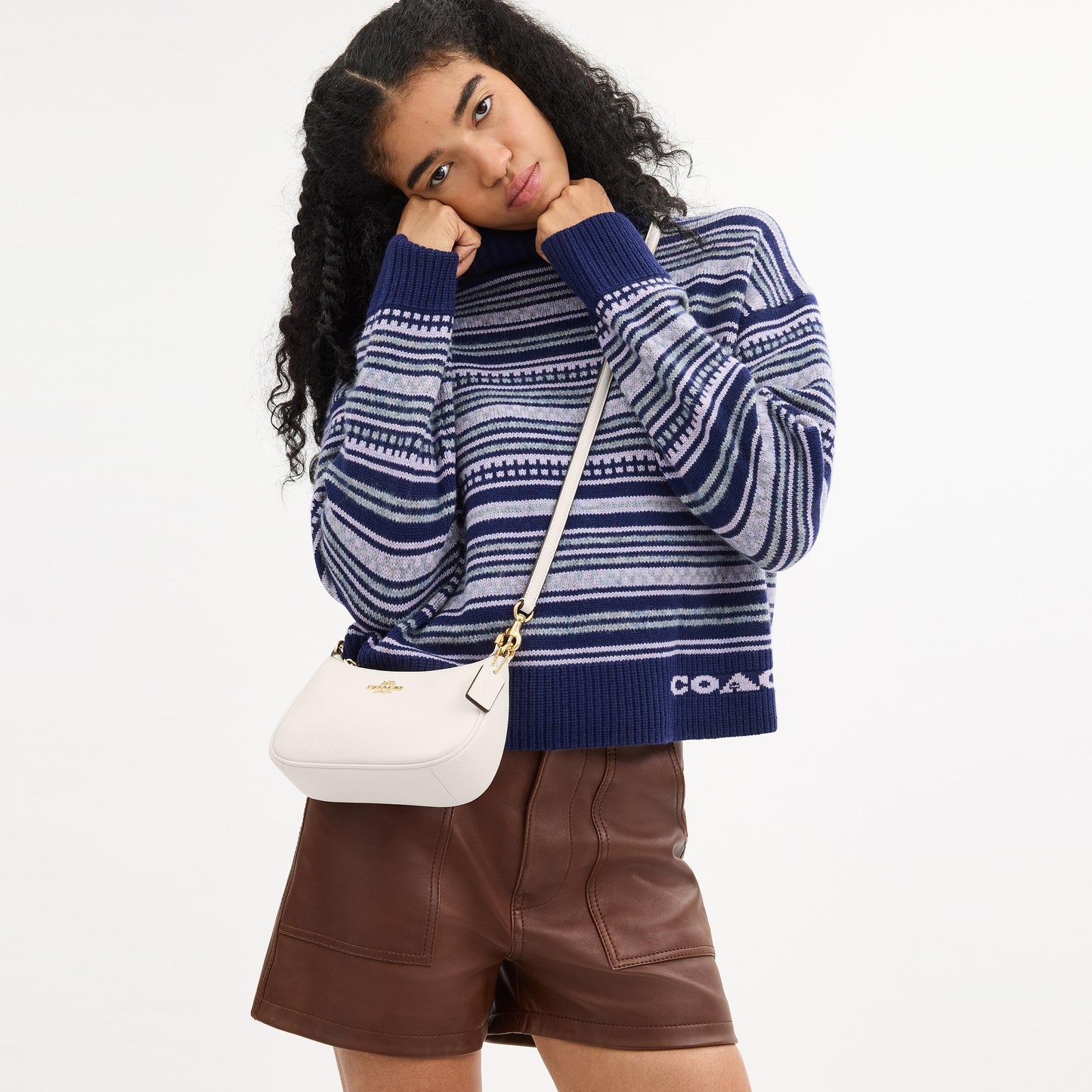 CW309-Teri Mini Crossbody Bag-Im/Chalk