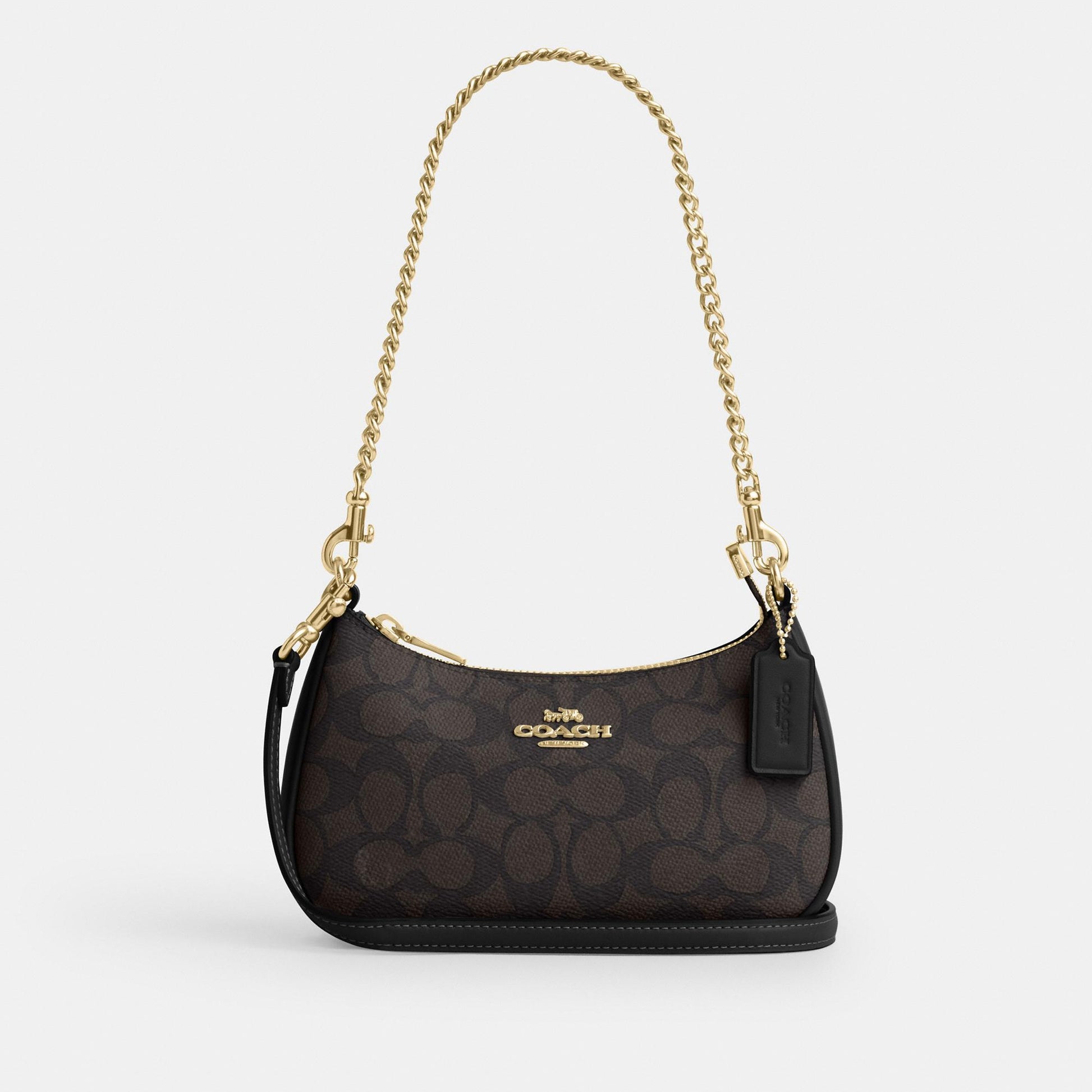 CW323-Teri Mini Crossbody Bag in Signature Canvas-Im/Walnut/Black