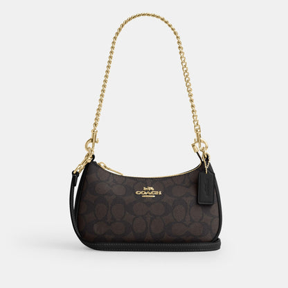 CW323-Teri Mini Crossbody Bag in Signature Canvas-Im/Walnut/Black