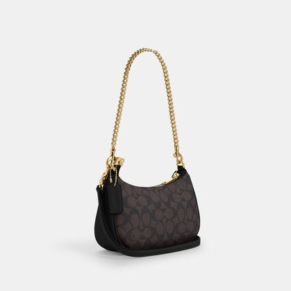 CW323-Teri Mini Crossbody Bag in Signature Canvas-Im/Walnut/Black