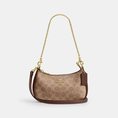 CW323-Teri Mini Crossbody Bag in Signature Canvas-Im/Tan/Brown