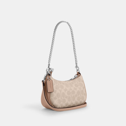 CW323-Teri Mini Crossbody Bag in Signature Canvas-Im/Tan/Brown
