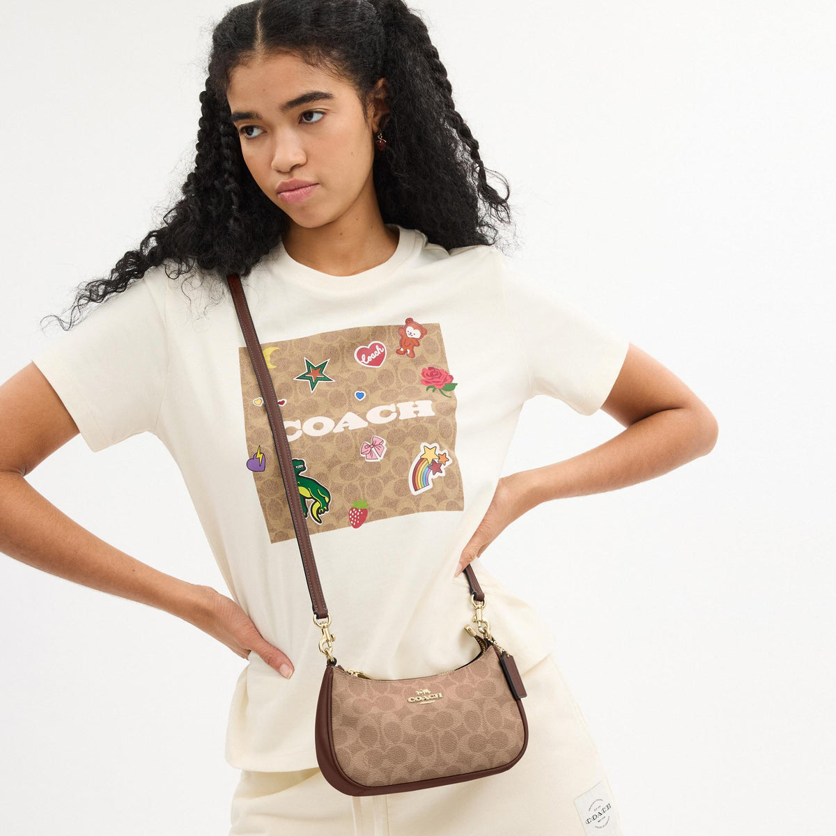 CW323-Teri Mini Crossbody Bag in Signature Canvas-Im/Tan/Brown
