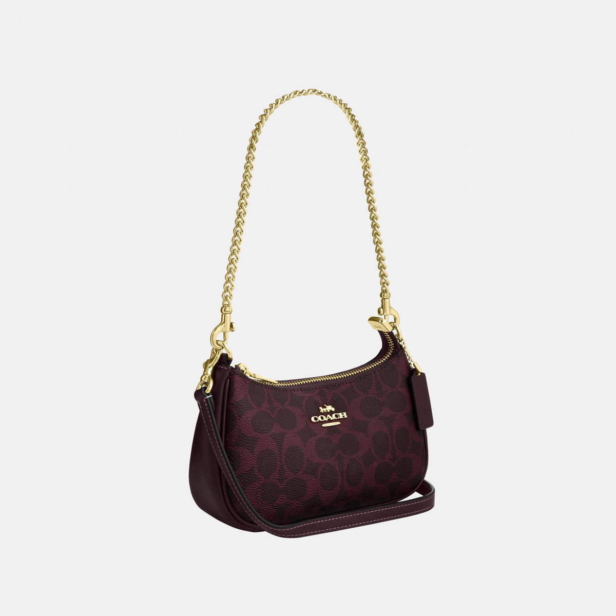 CW323-Teri Mini Crossbody Bag in Signature Canvas-Im/Black Currant