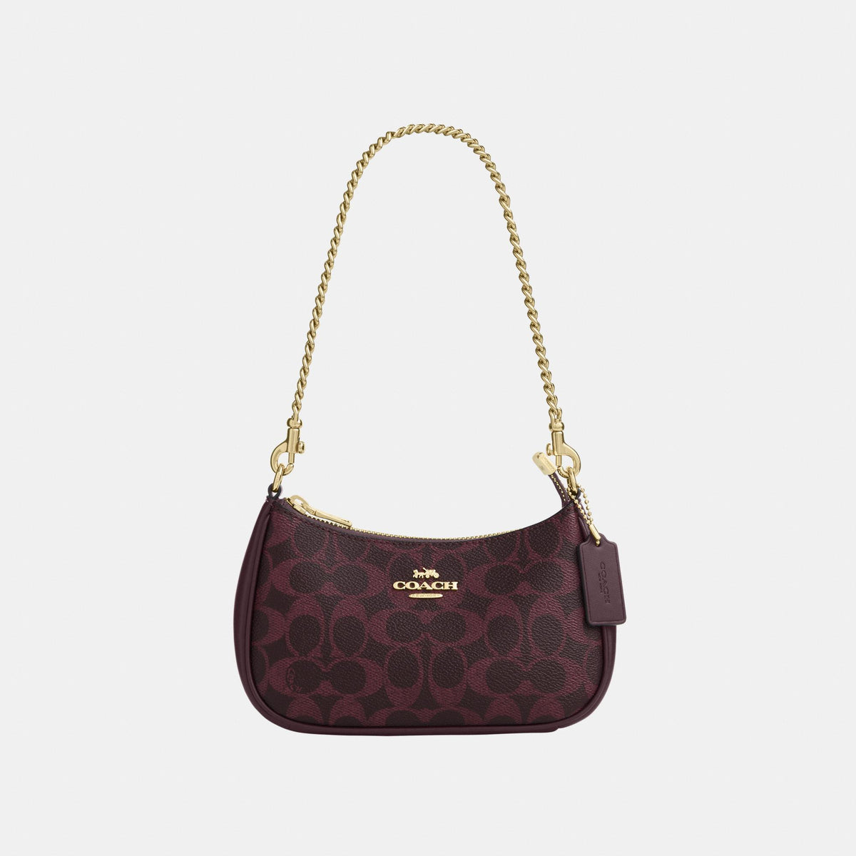CW323-Teri Mini Crossbody Bag in Signature Canvas-Im/Black Currant